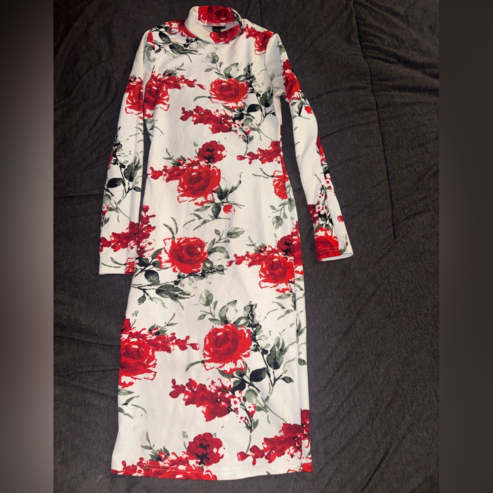 White Rose bodycon dress